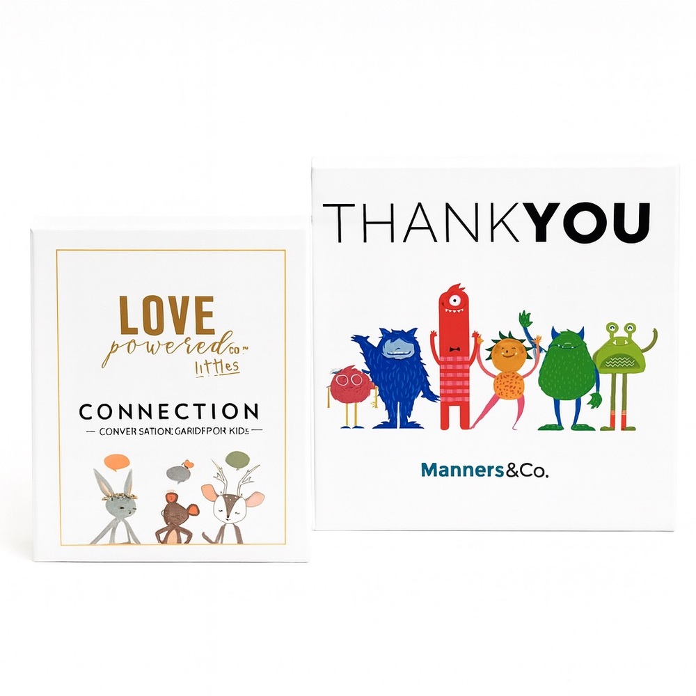 Kids Gratitude & Connection Bundle – Conversation Cards + Thank You Note Set